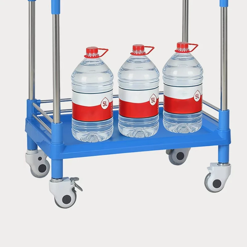 2026 new large-capacity three-layer push hand type silent caster 201 stainless steel plastic steel hospital cart