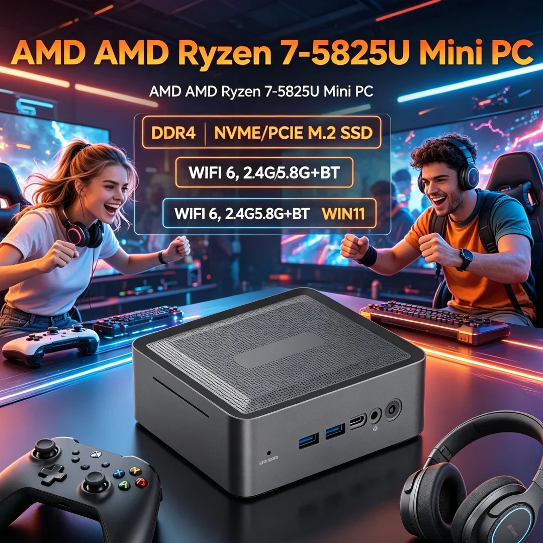 

In Stock Ready Blithe U58 Mini PC R7 5825U WiFi6 BT5.2 Fast Wireless Home Office Light Gaming Desktop