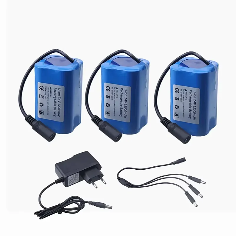 

7.4V 12000mAh Battery with USB Charger For T188 T888 2011-5 V007 C18 H18 Remote Control RC Fishing Bait Boat Spare Battery Parts