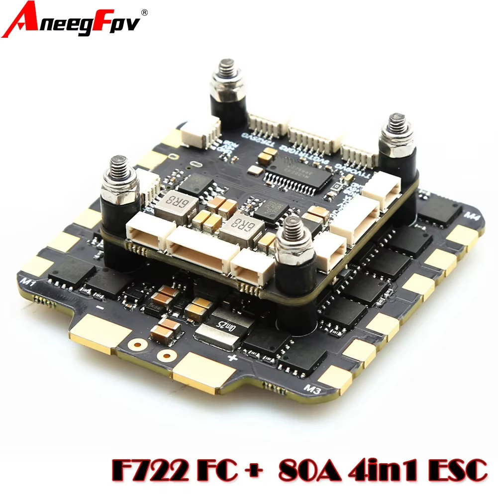 

AneegFPV F7 F722 Flight Controller 80A 4in1 BLheli_S ESC Stacks 30.5*30.5mm For 10 inch 13 inch 15 inch RC FPV Racing Drone