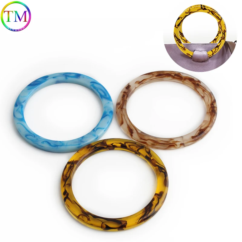 Acrylic Circle Handles For DIY Handcrafted Handbag Bag Strap Purse Bracelet Resin Rings Frame Decorative Replacement Accessories