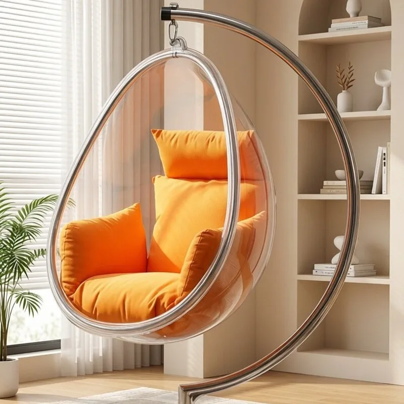 Indoor Outdoor Douyin Internet celebrity Hanging Chair Acrylic Hanging Basket Nordic Balcony Leisure Chair