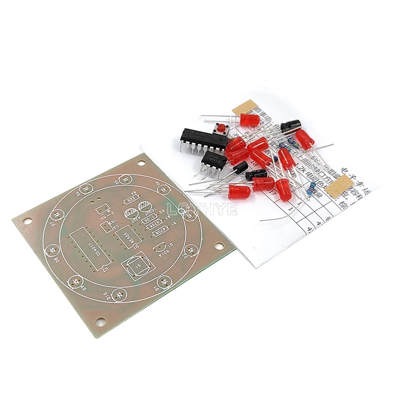 NE555 CD4017 Led Lucky Turntable Making Kit 3V DIY Electronic Kit Simulation Rocker Diy Production Welding Teaching Practice