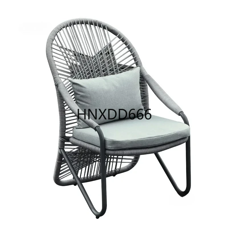 

Nordic Courtyard Garden Chairs Balcony Leisure Single Lounge Chair Simple Homestay Sun Protection Rope Chairs Outdoor Furniture