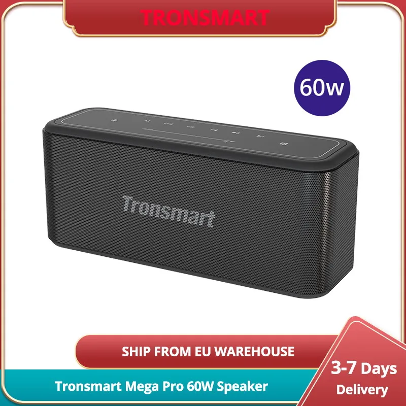 Tronsmart Mega Pro 60W altoparlante Home Audio Bluetooth con bassi migliorati, True Wireless, NFC, IPX5 impermeabile, assistente vocale