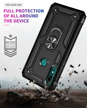 Kryt Armor Bumper pro Huawei P Smart Z Honor 10 Lite Y5 Y6 Y7 Pro Y9 Prime 2019 s kroužkem do auta, stojánkem a ochranným pouzdrem Capa 8 nejlepší prodej Pouzdro na Huawei Y7 Prime - №1