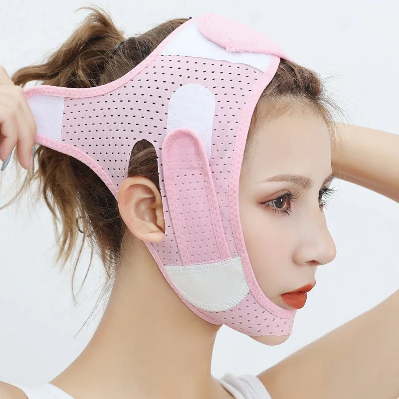 

Hot Sale V-Shaped Face Lifting Strap Double Chin Reducer Anti-Wrinkle Slimming Belt Mask for Women