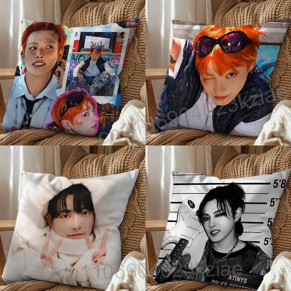 Delicate and gentle Hongjoong Pillow Case Office Cushions Suitable For Sofa Car Bedroom Decorative Cushion Cover