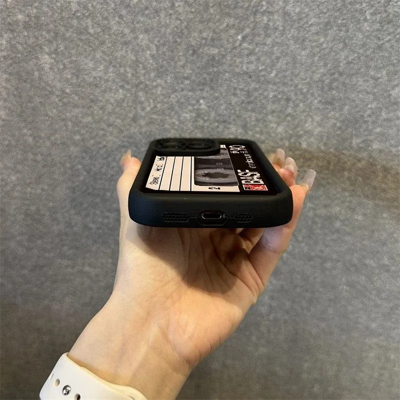 幸運のテープ柄シリコン製ソフトフォンケース iPhone 16 15 14 Plus 13 12 11 Pro Max用 耐衝撃シリコン製背面フォンカバー