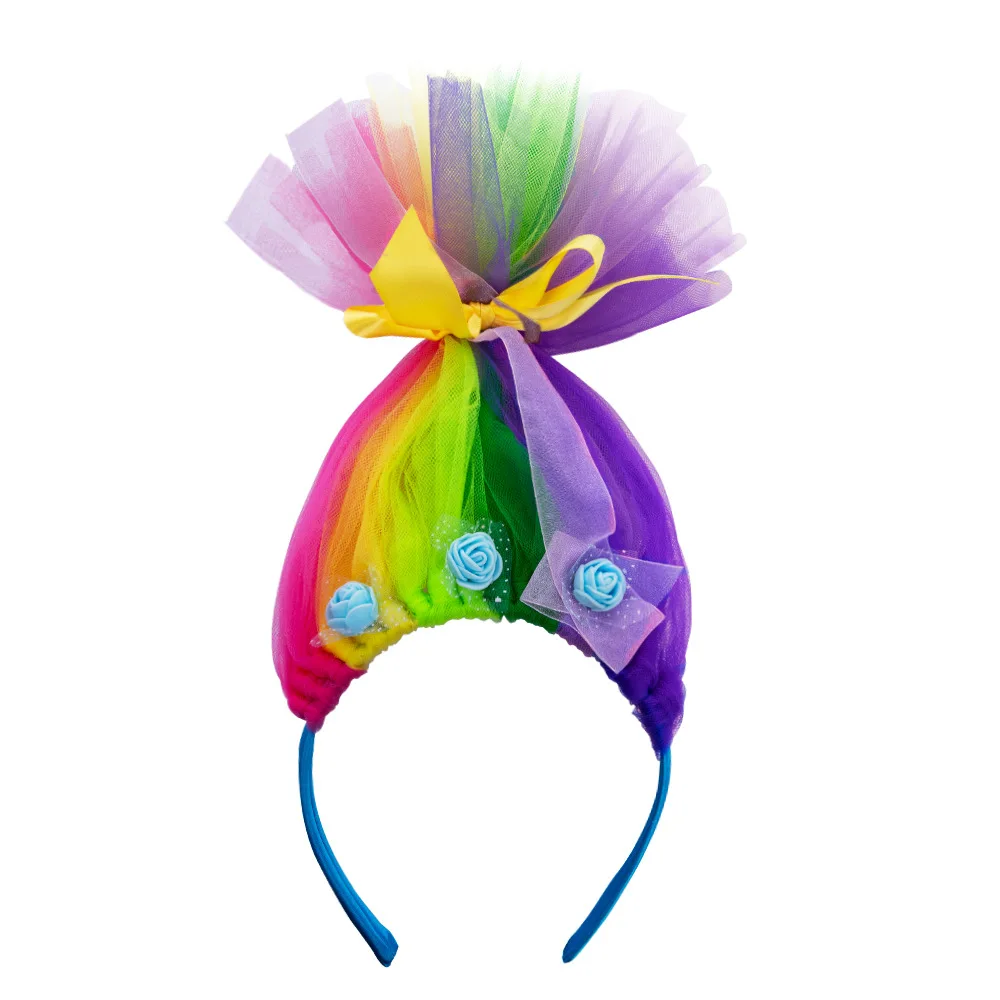 Kids Colorful Princess Tulle Elf Fairy Wig Style Hair Hoop For Children Festival Party Photo Props Cute Mesh Holiday Accessories view 4