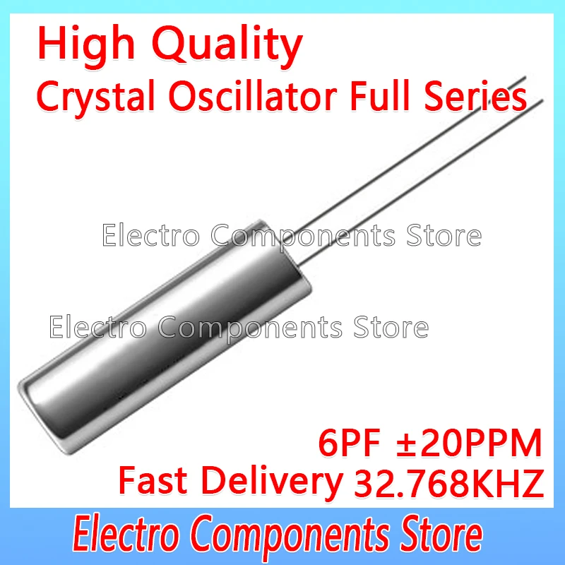 10PCS/Lot Oscillator Quartz Crystal 2Pin 3080 32.768KHz Error 20ppm 3*8 32.768K 12.5pF Cylinder Quartz Resonator 6PF ±20PPM