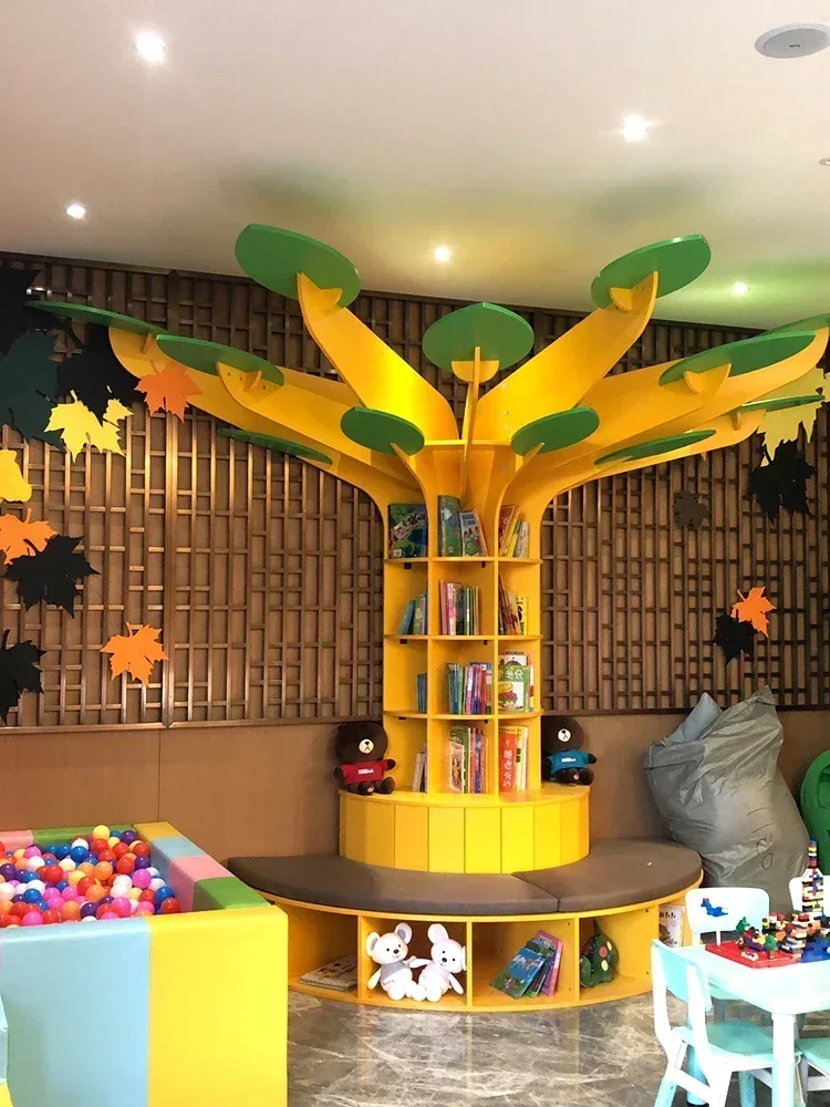 Large picture book library with pillar, tree, wall corner, large tree, and floor decoration soft furnishings Hot sales