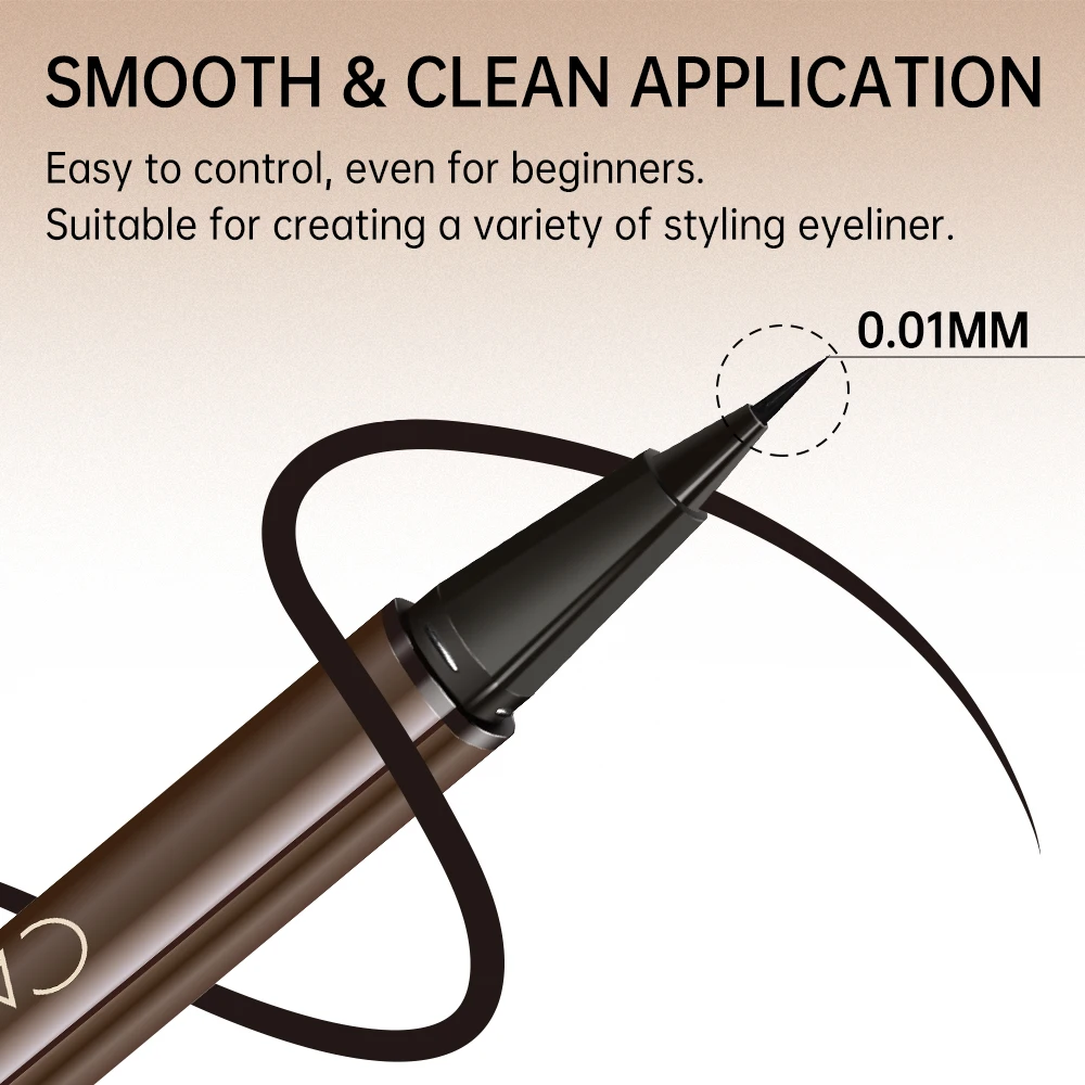 CATKIN waterproof zwarte vloeibare eyeliner is glad en langdurig, anti-vlekken, langdurig, niet-vervagend, ultieme nauwkeurigheid