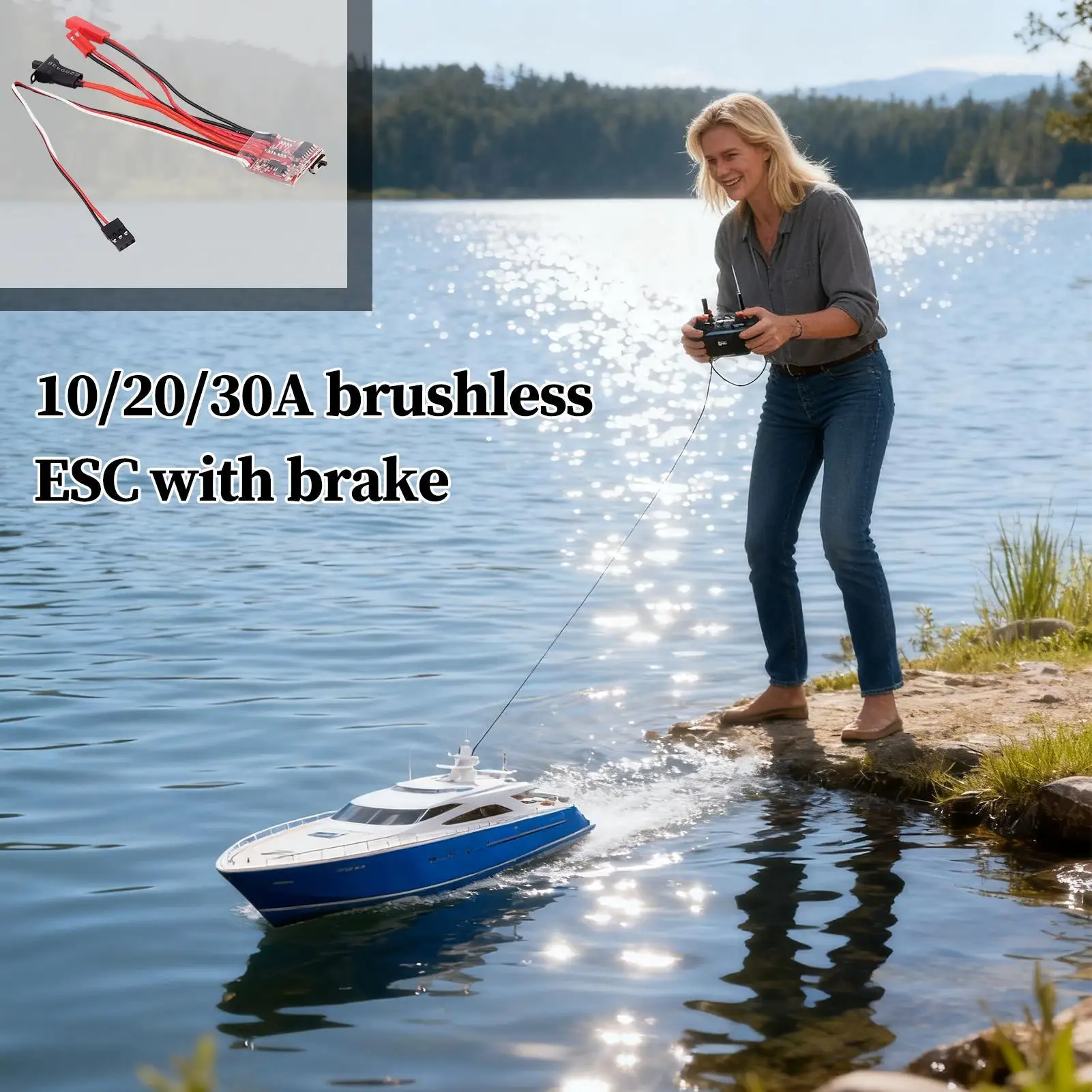 ثنائي الاتجاه نحى ESC تحكم كفاءة عالية متعدد المستويات تعديل التيار ثنائي الاتجاه نحى ESC لنماذج RC ل