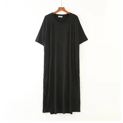 Summer Modal nightgowns women soft Oversize 10XL big size 140kg simple Nightdress Casual Homedress elasticity homewear pink red