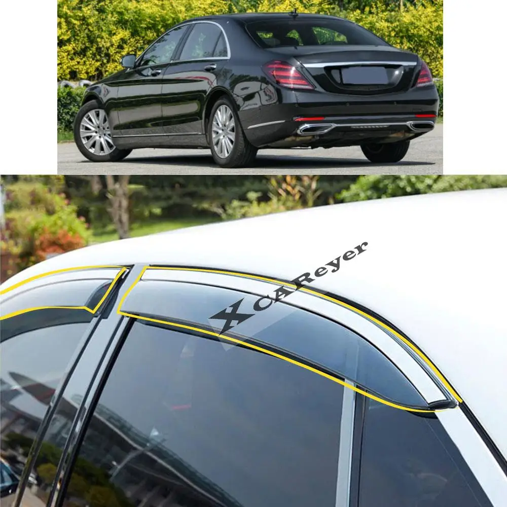 For Mercedes Benz S-Series S-Class W222 2014 2015 2016 2017 2018 2019 2020 Car Sticker Window Glass Wind Visor Rain/Sun Guard