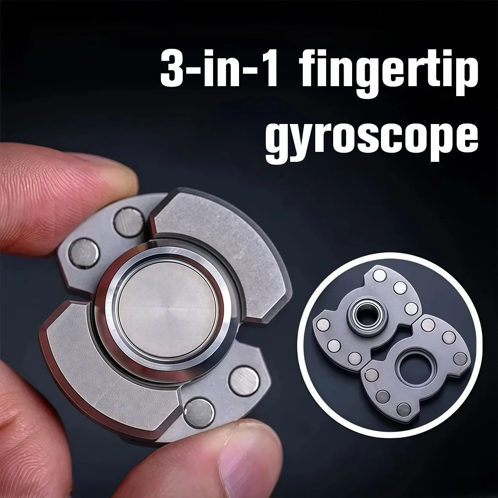 Fidget Spinner 3 en 1 y deslizador magnético: juguete de metal EDC para aliviar el estrés con botón de clic para adultos, antiansiedad y enfoque