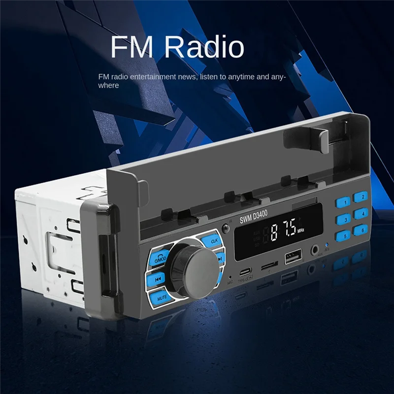 

ATS-4 Channel 45W Bluetooth Car Radio Car MP3 Player Plug-In U Disk Car Radio with Cell Phone Holder Function for