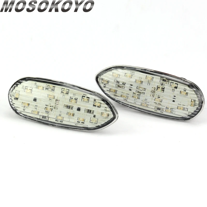 GSXR 600/750/1000 Mirror Block-Off Flush Mount LED Turn Signals Lights Blinker Indicator Flasher For Suzuki GSX-R 600 750 1000