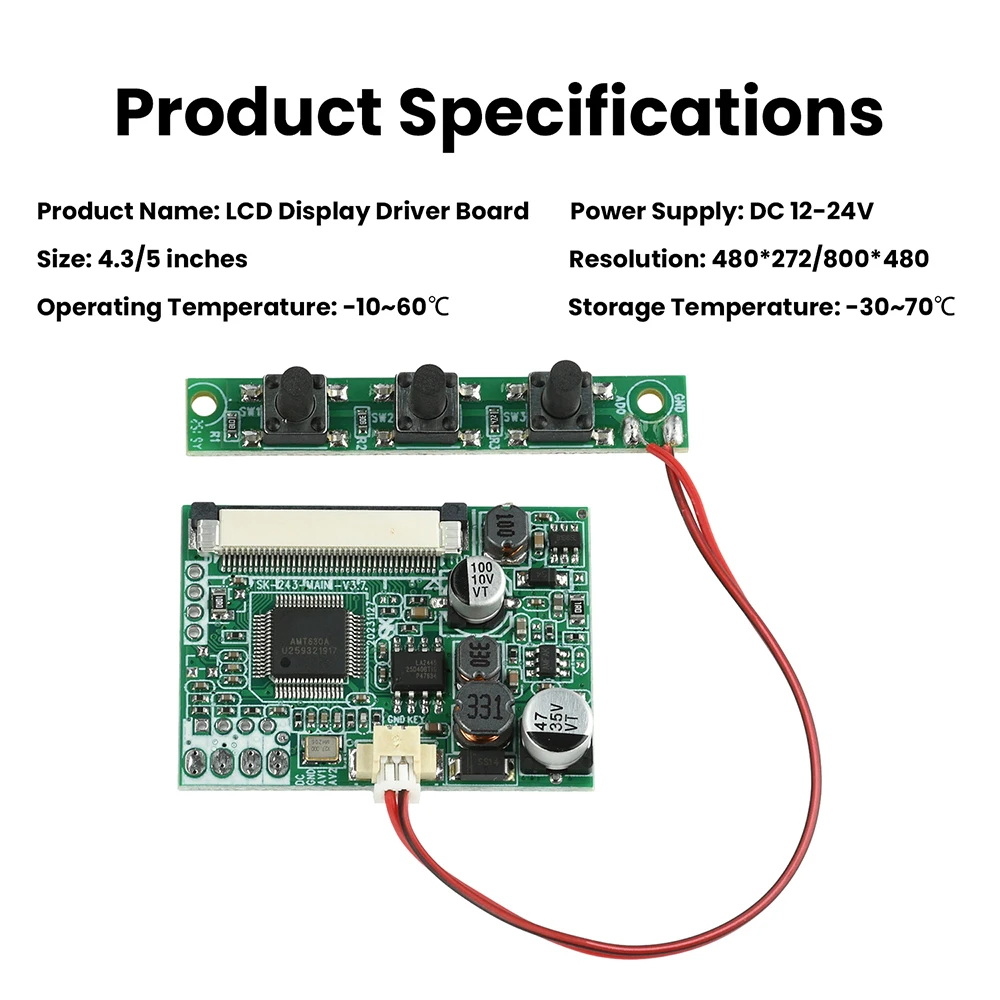 4.3/5 Inch  LCD Display Driver Board Module Kit Monitor Mainboard For Car AV Digital Photo 480*272/800*480 Car Accessories