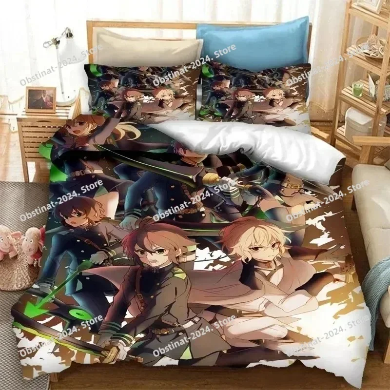 

3D Anime Seraph of the End Mikaela Hyakuya Bedding Set Printed Comforter Duvet Cover Pillow Case 3 Pieces Sets Kids Adult Size