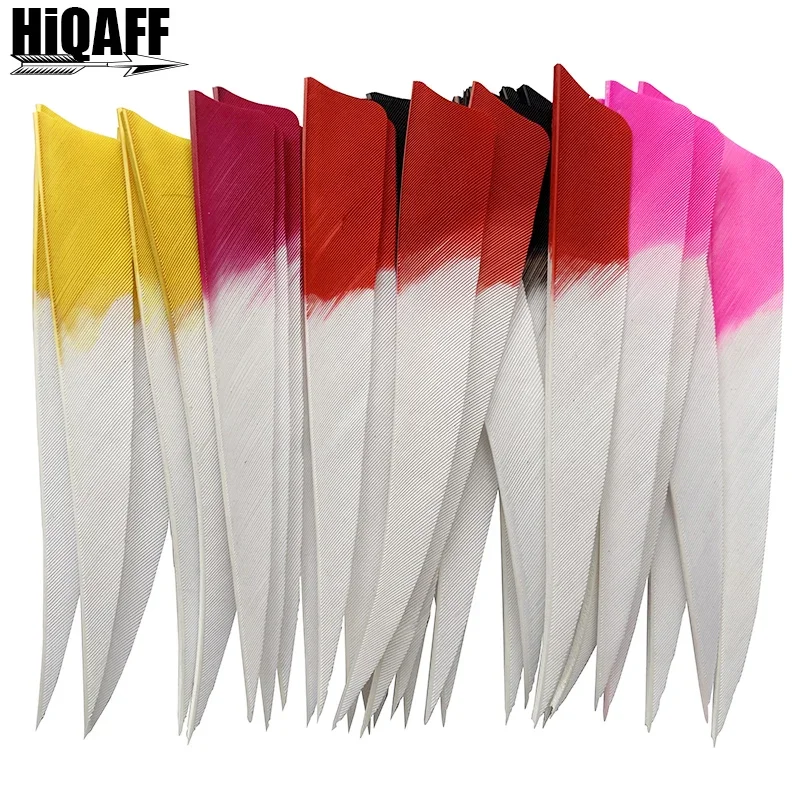 12 Pcs Hi-Q New  Archery Fletches Turkey Feather Arrow Accessories Fletching Feathers 5 Inch  Shield Cut