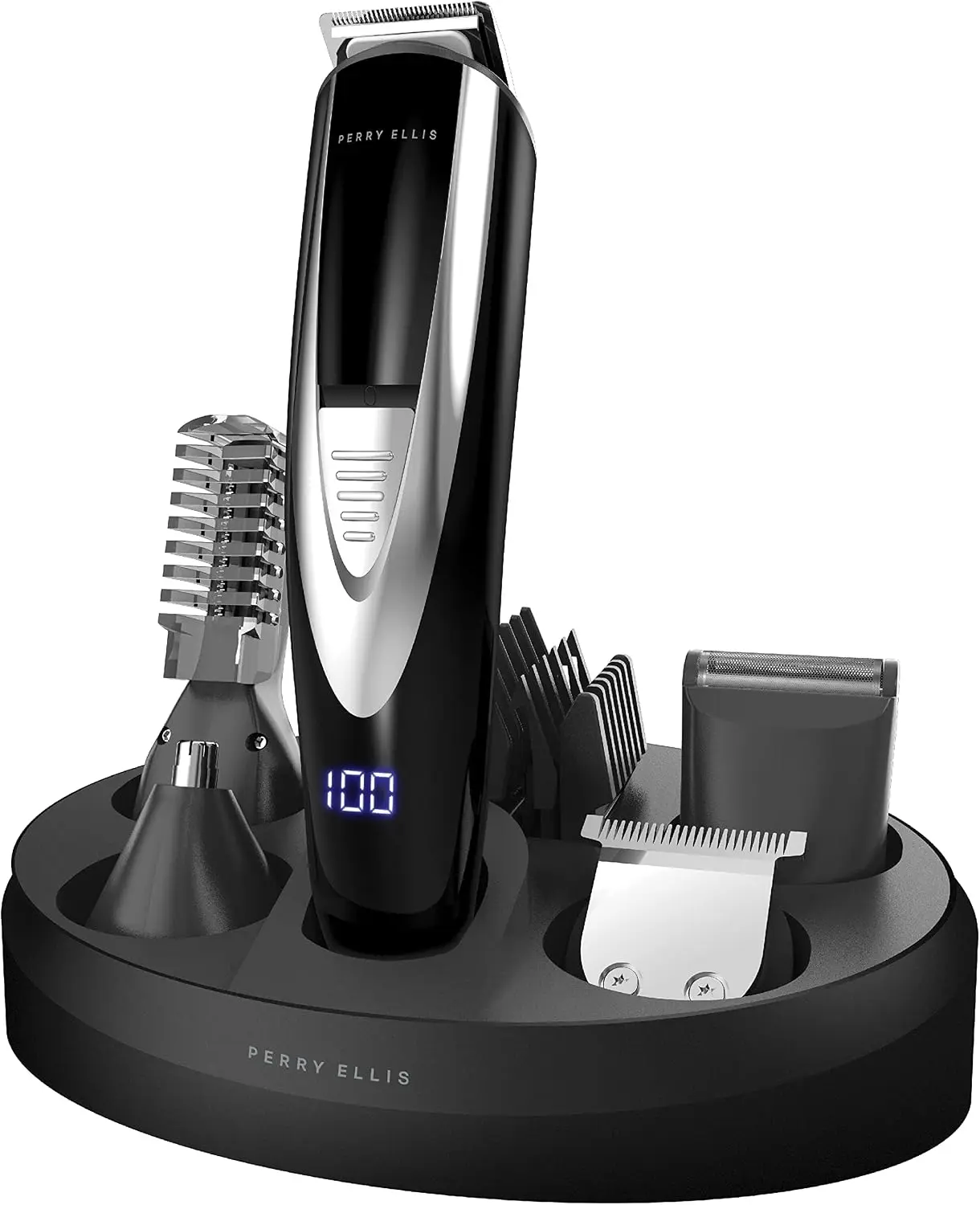 Men's Rechargeable Beard and Nose Hair Trimmer, Electric Foil Shaver and Razor