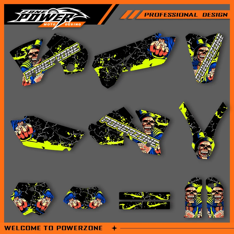 POWERZONE For KTM SXF 2003 EXC 2003 2004 200 250 300 Motocross Team Graphics Background Sticker Decal Kits Customized Number