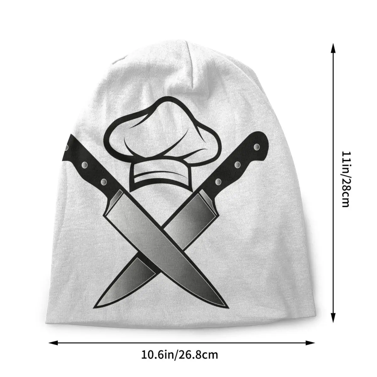 Custom Funny Cooking Skull Knife Chef Bonnet Hat Knitting Hats Men Women Fashion Unisex Adult Winter Warm Beanies Cap