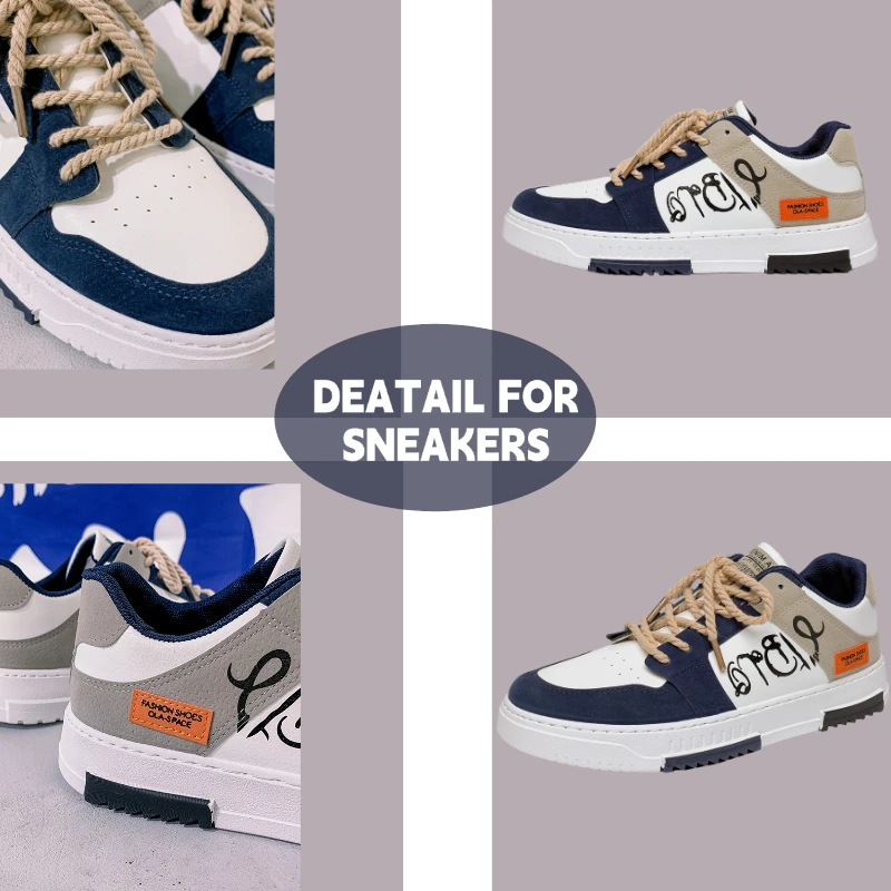 LiveDay Men's Autumn Flat Casual Shoes Lightweight Sneakers Fashion Lace-Up Trainers Student Vulcanized Zapatillas Hombre