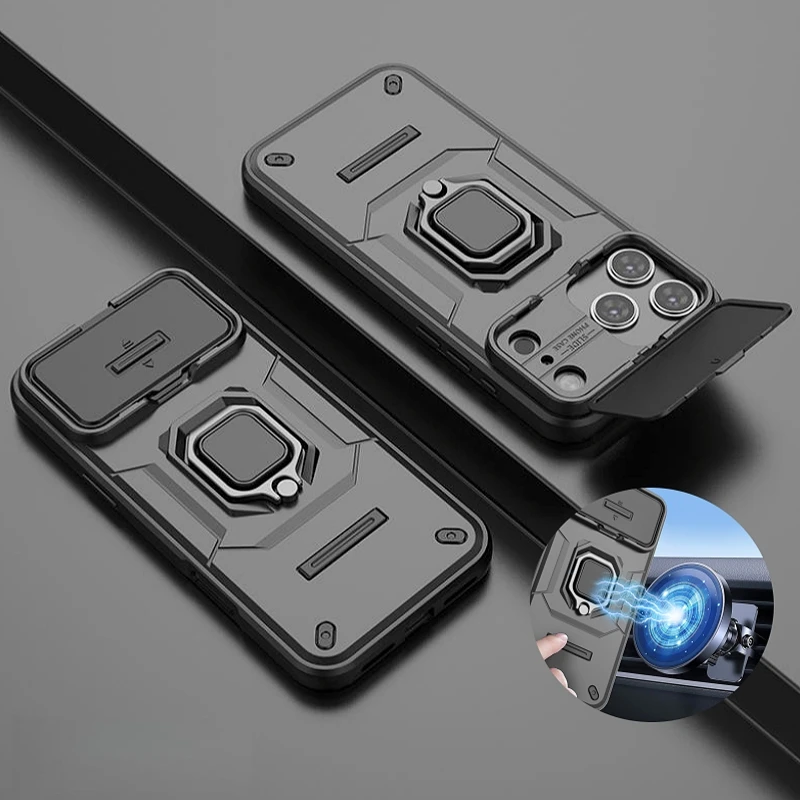 حافظة لهاتف آيفون 17 16 15 14 13 برو بلس ماكس آيفون 17 برو اير 17 برو غطاء حامل مغناطيسي للسيارة