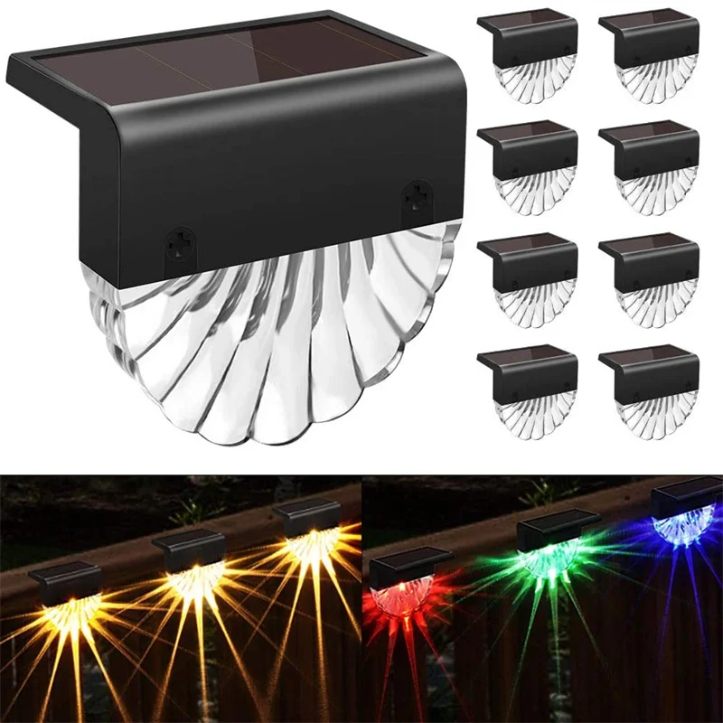 

LED Solar Lights Outdoor Waterproof Sensor Lighting Fence Lamp Wall Lamp Energy Saving Garden Patio Stairs Pathway Decoration