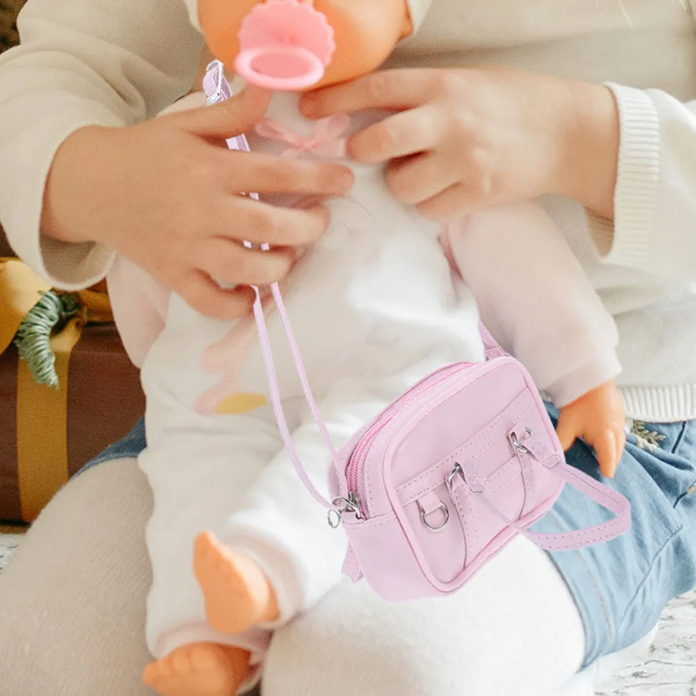 

2Pcs Miniature Shoulder Bag for 18 Inch Vibrant Color Crossbody Handbag Dollhouse Decoration Creative Role Play Accessory