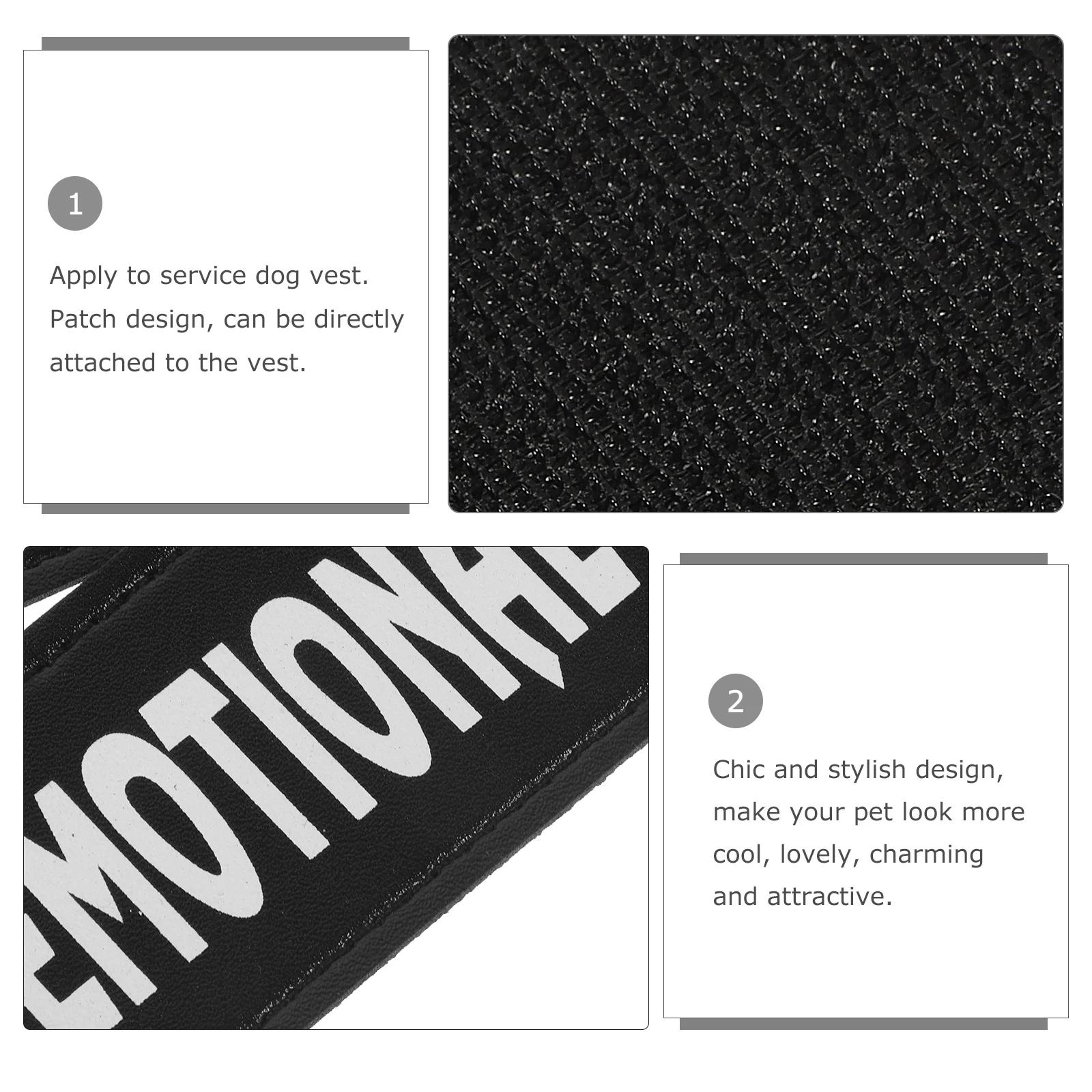 

1 Pair Reflective Dog Harness Patches Pet Strap Stamps Luminous Service Animal Vest Tags Removable Cool Lovely Dog Collar Leash