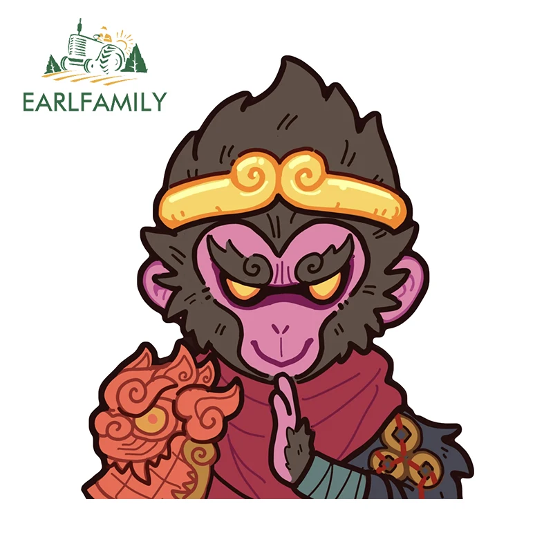 EARLFAMILY 13cm x 8.8cm Red Black Myth WuKong Car Sticker Creative Monkey Colorful Eyes Decal Graphics Cool Laptop Car Styling