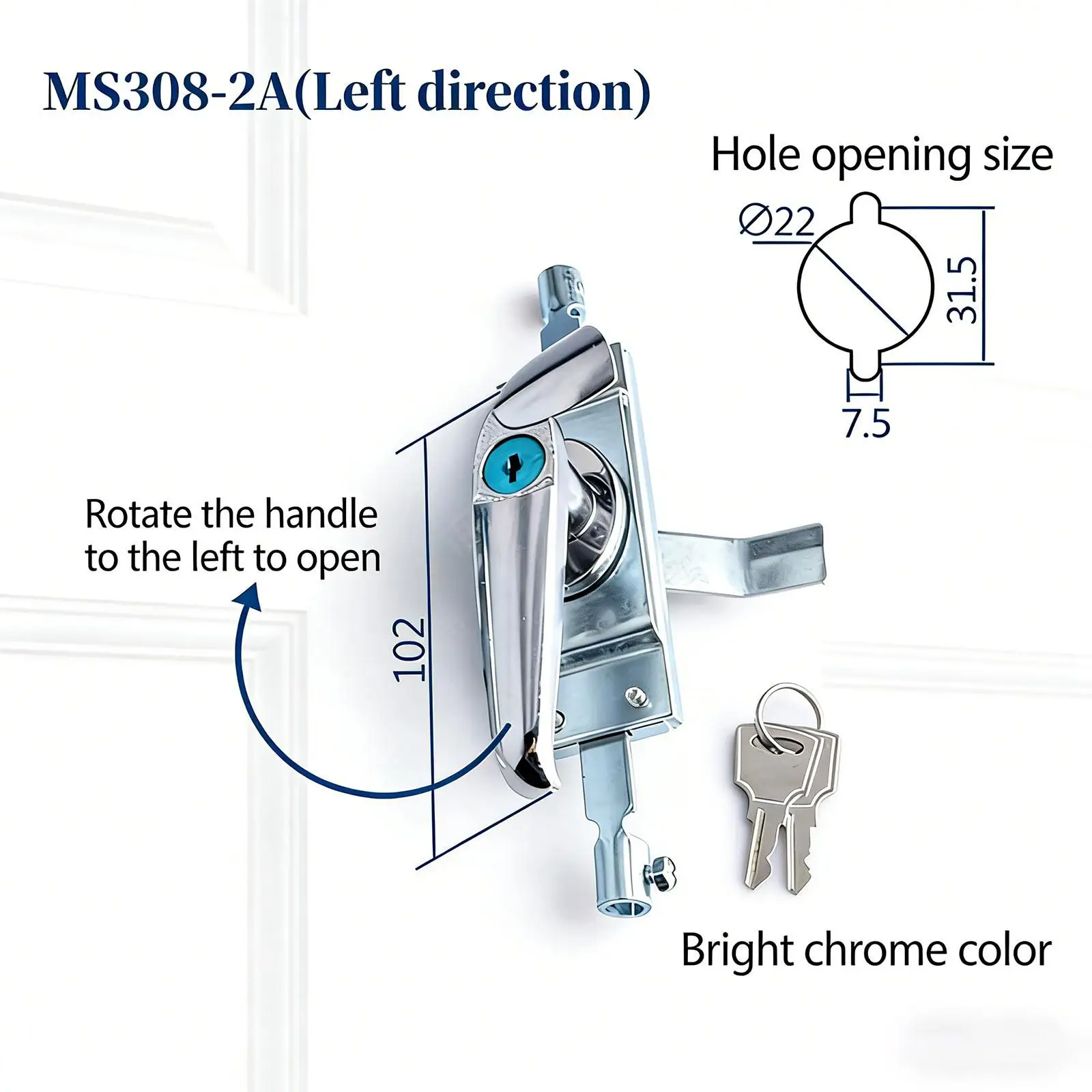 Zinc Alloy Cabinet Lock with Waterproof Handle Secure Locking System for Server Rack or Outdoor Box