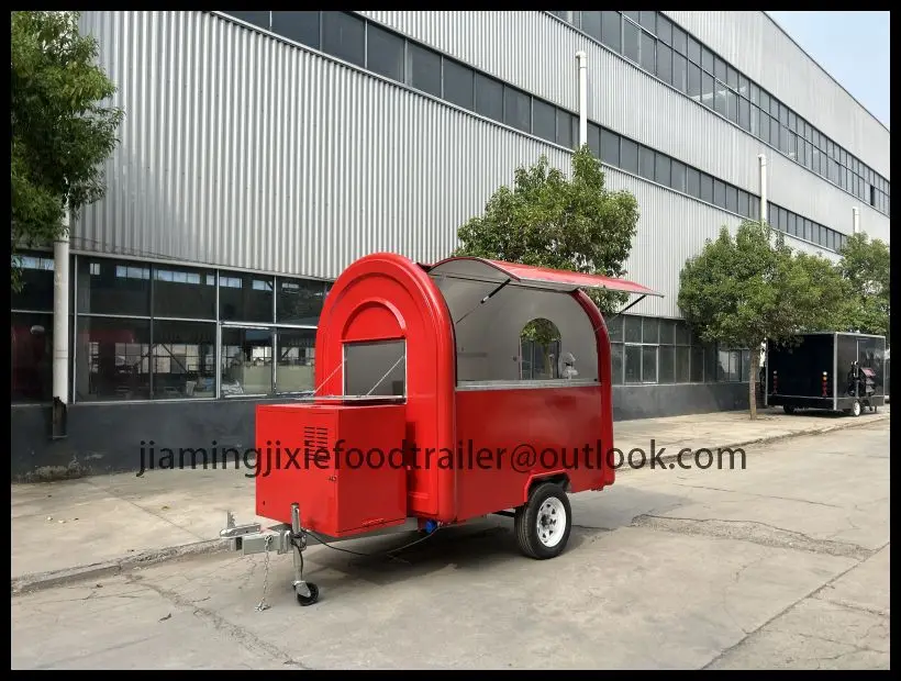 

Street Small Round Mobile Food Trailer Mini Mobile Coffee Crepe Hotdog Fast Food Vending Cart in the Philippines for Sale