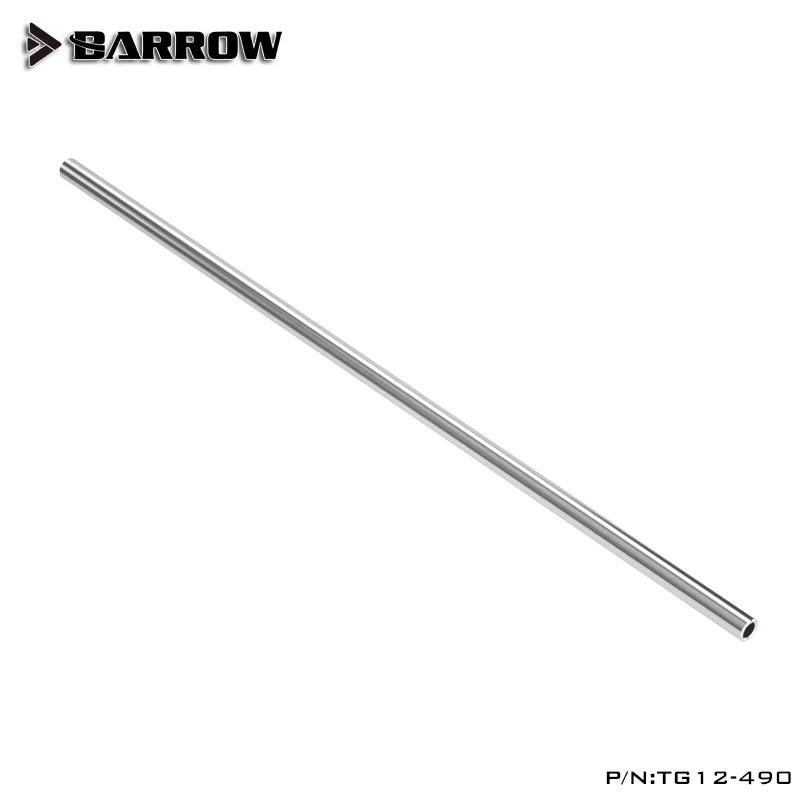 Barrow Water Cooling Tubing Metal Hard Pipe 12mm T2 Copper For Computer Liquid Cooler Staight 490MM Length TG12-490