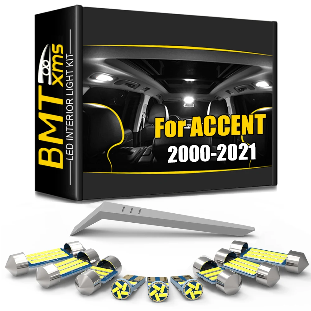 

BMTxms 8PCS LED Interior Light No Error For Hyundai Accent 2 3 4 5 LC MC RB RC HC YC 2000-2021 Map Dome Trunk License Plate Lamp