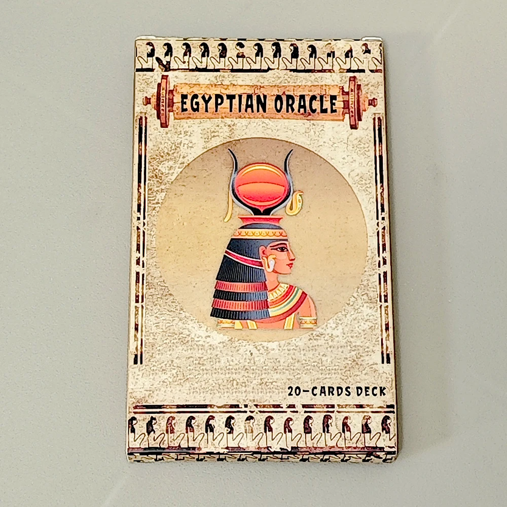 EGYPTIAN ORACLE 20 การ์ด ดาดฟ้าสร้างแรงบันดาลใจ 12*7 ซม. พร้อมข้อความจากจิตวิญญาณอันศักดิ์สิทธิ์ของเทพเจ้าอียิปต์