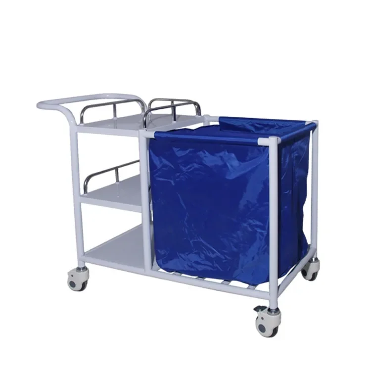 

BT-SLT014 Cheap Hotel Housekeeping Laundry Cart Hospital Linen Hamper Trolley With Shelves Bag Price