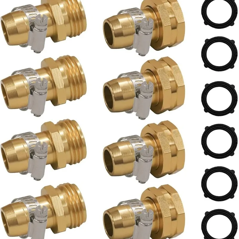 

Соединитель для садового шланга 3/4-5/8, набор из 6-точечных соединителей (штекер и гнездо) с зажимом для проектов по подключению ирригационных труб