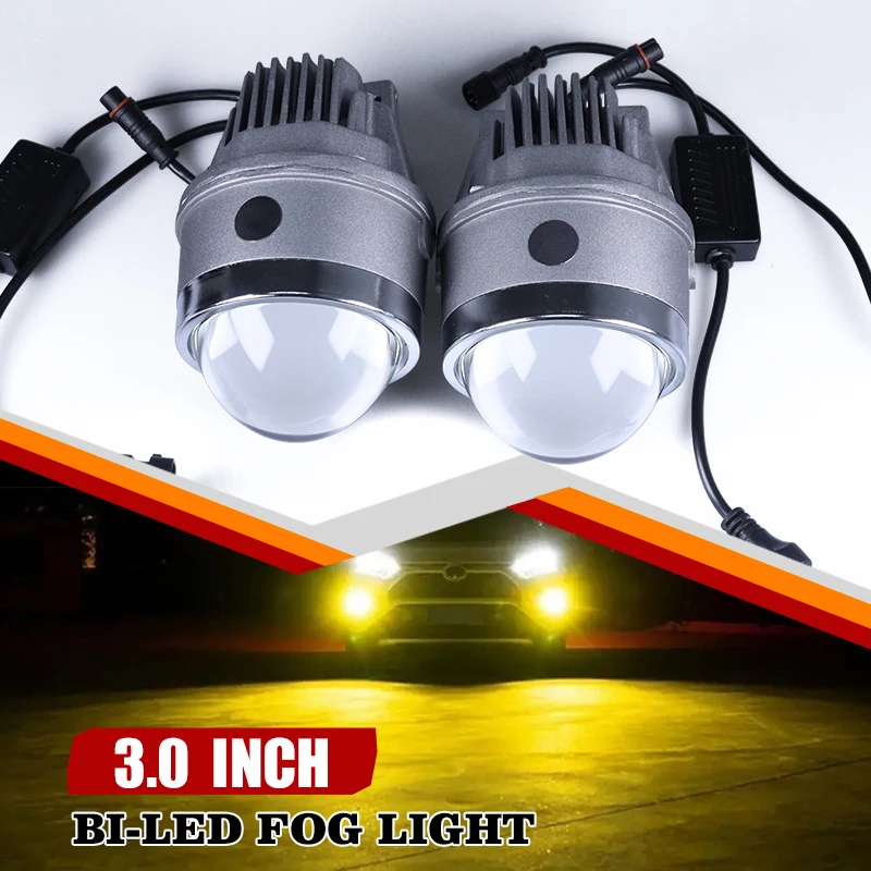 

carolyn Universal 3-inch dual lens fog lamp dual LED fog lamp Hb3 9005H8 H9 LED projector dual lens H11 LED headlight bulb