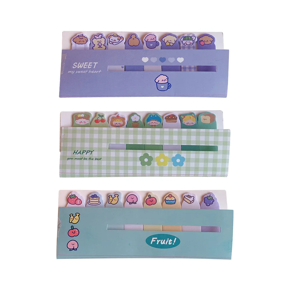 Kawaii Mini Animals Girl Index Memo Pad Sticky Notes To Do List Planner Sticker Page Flags Decor Stationery Cute School Supplies