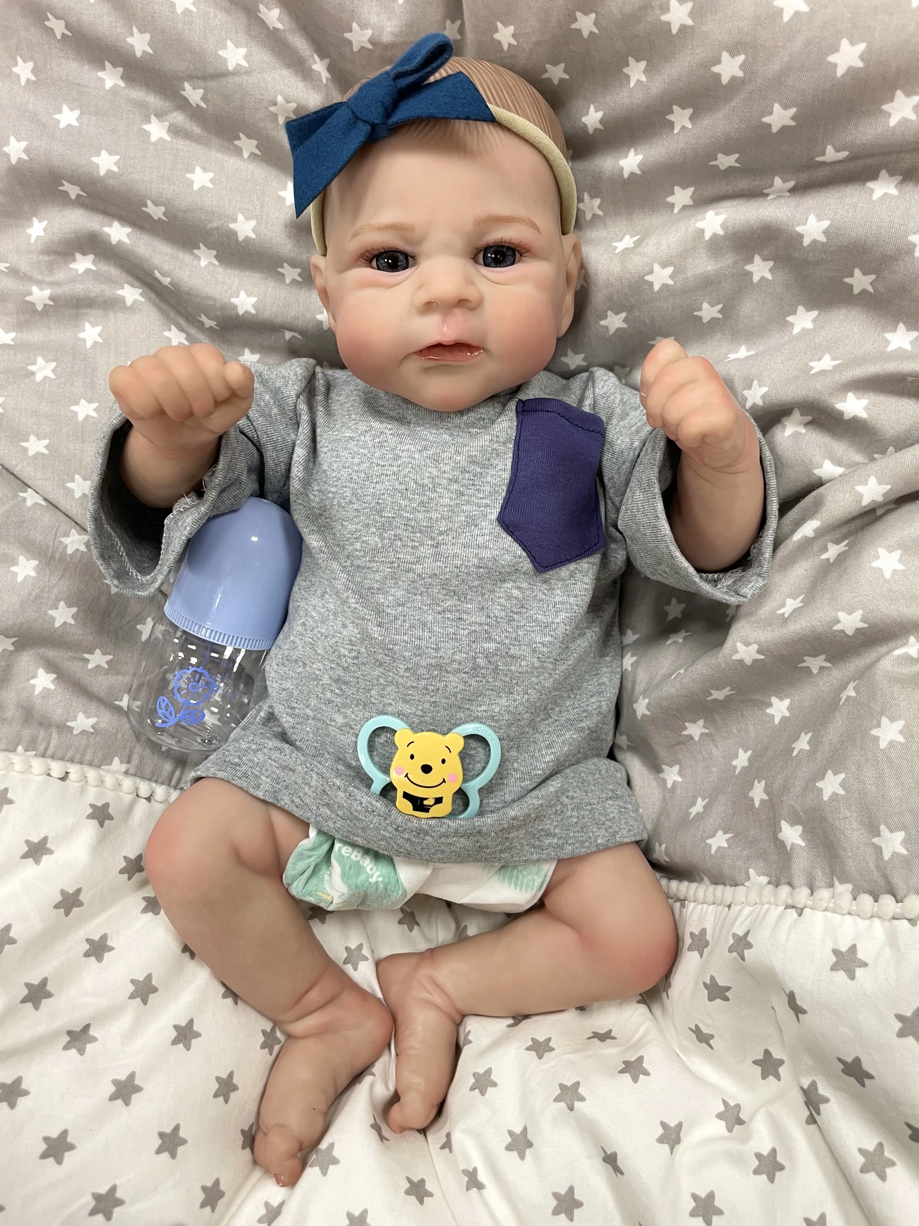 Cokela 19 inch / 48 cm realistische babypop schattige vinylpop echte zachte aanraking kinderspeelgoedpop siliconen herboren baby verjaardagscadeau