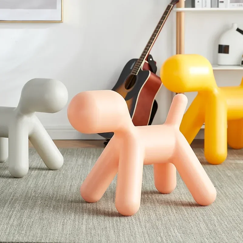 

Furniture For Home Creative Abstract Cartoon Dog Stool Chairs For Kitchen Bathroom Sets Plastic Stool LivingRoom Decoration Gift