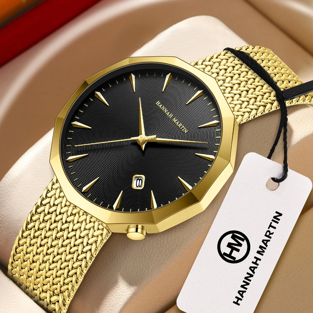 

HANNAH MARTIN 1541 Luxury Mens Watch Fashion Business Quartz Watch Diamond Men Luxury Watch Watches for Men Reloj Hombre