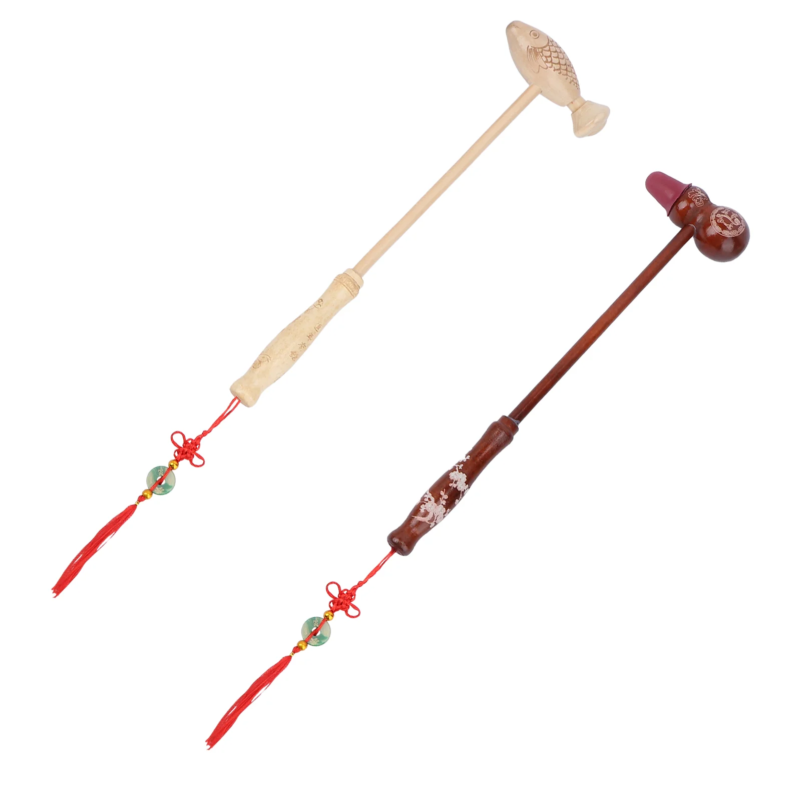 

2 PCS Wooden Massage Hammer Back Equipment Massager Muscle Roller Stick for Muscles Massaging Tool Practical Body