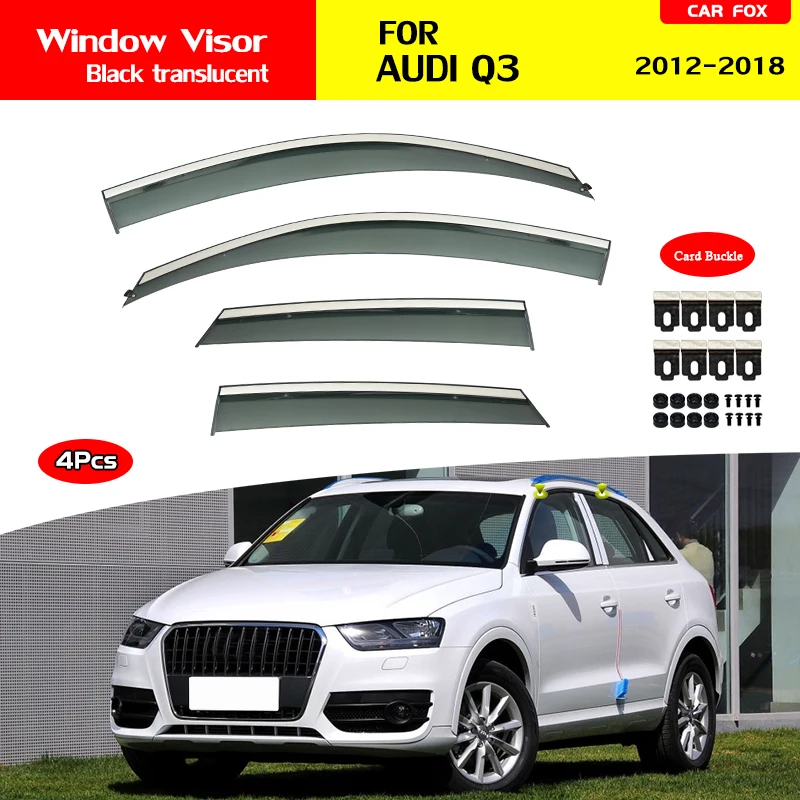 

Ветровое стекло для Audi Q3 2012-2018, аксессуары из нержавеющей стали, яркая полоса, хромированная отделка окна, козырек, вентиляционные оттенки, дверной козырек