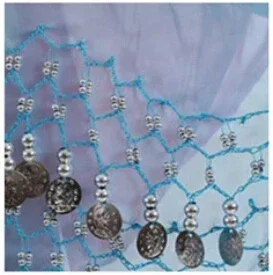 ผ้าพันสะโพกสำหรับเต้นรำแบบโซ่คล้องเอวสำหรับเด็กเข็มขัดสำหรับเต้นแบบอินเดีย12สี68เหรียญ